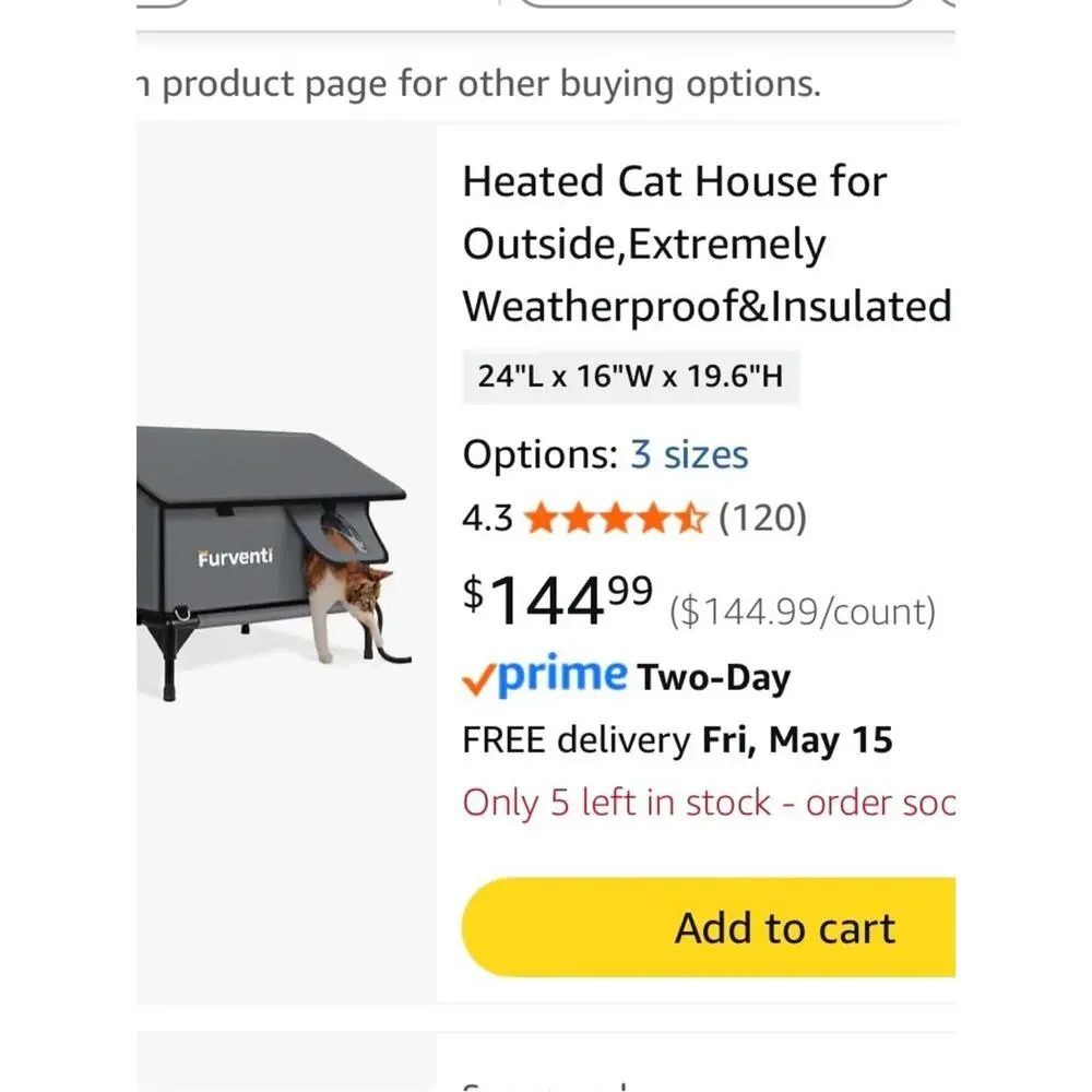 Outdoor Cat House Large Dark Grey Elevated Weatherproof Stray Barn
